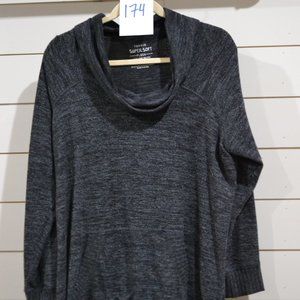 TORRID 2 GREY COWL NECK SWEATER